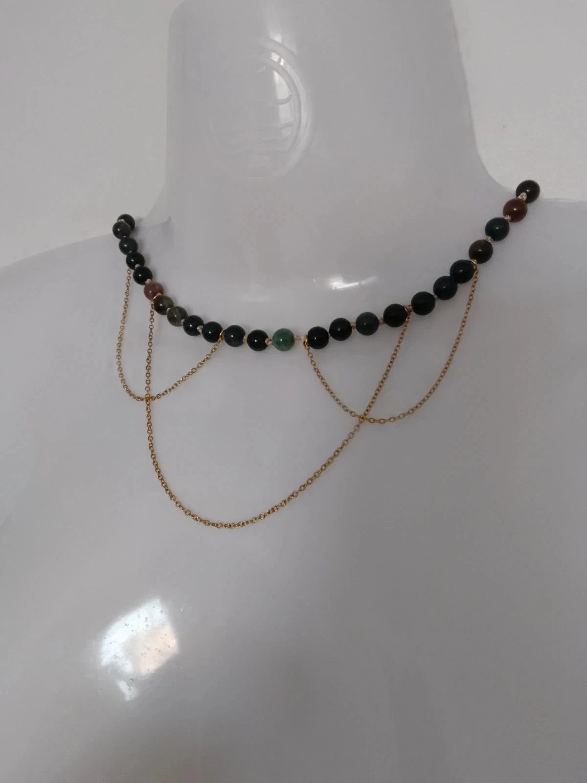 Collier pierres naturelles agate indienne – photo 2